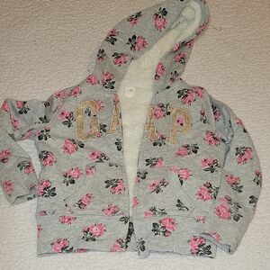 GAP Kids Floral Gray and Pink Hoodie